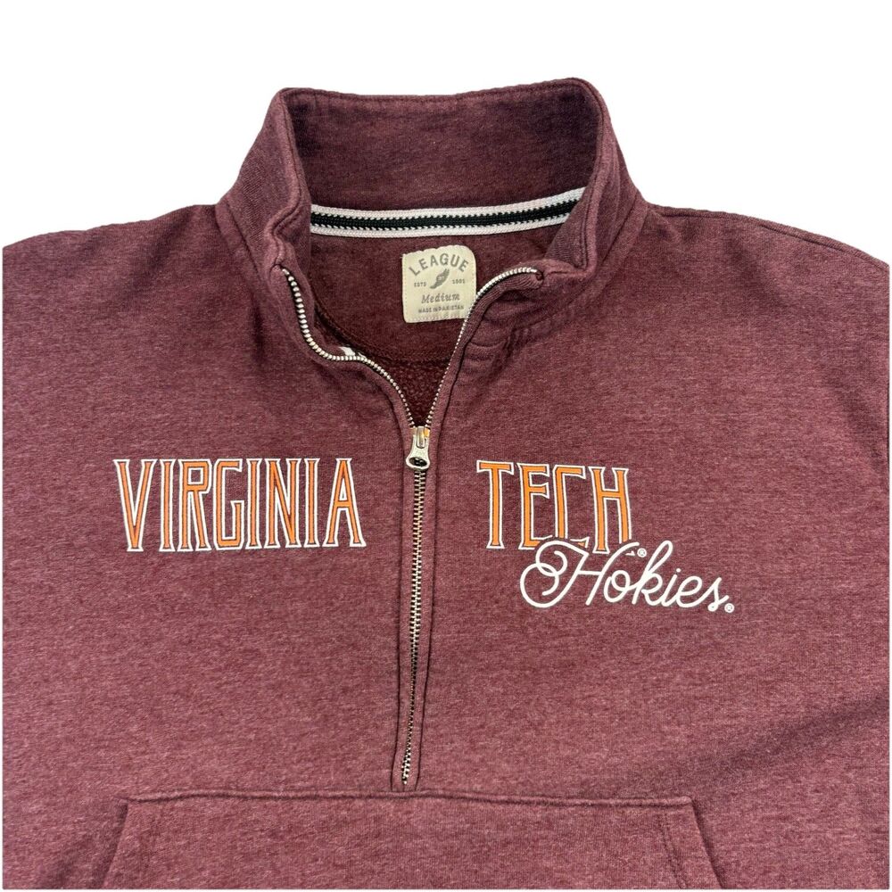 Virginia Tech VT Hokies 1/2 Zip Sweatshirt Womens M Burgundy Pocket NWOT